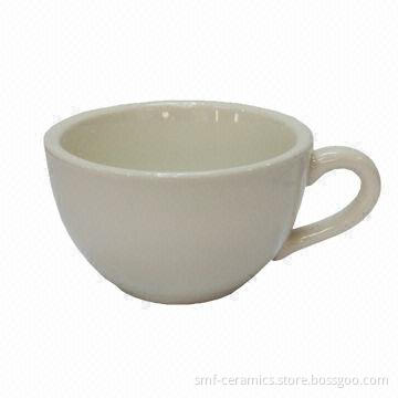 7oz Coffee Ceramic Mug in Milk White, FDA/Prop 65 Approved